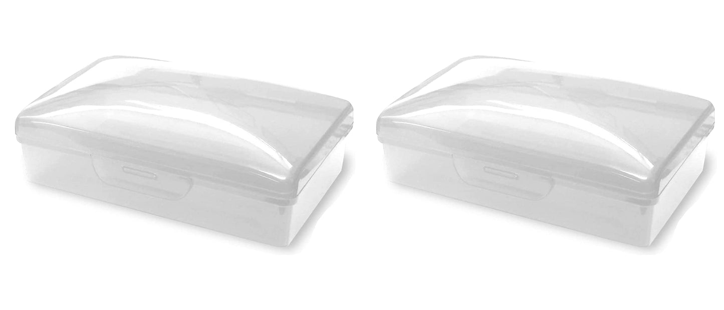 American Comb Travel Soap Box with lid - Translucent White- Set of 2 - Perfect for Traveling, Gym, or Storage. Made in The USA.