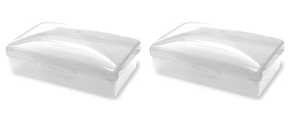 American Comb Travel Soap Box with lid - Translucent White- Set of 2 - Perfect for Traveling, Gym, or Storage. Made in The USA.