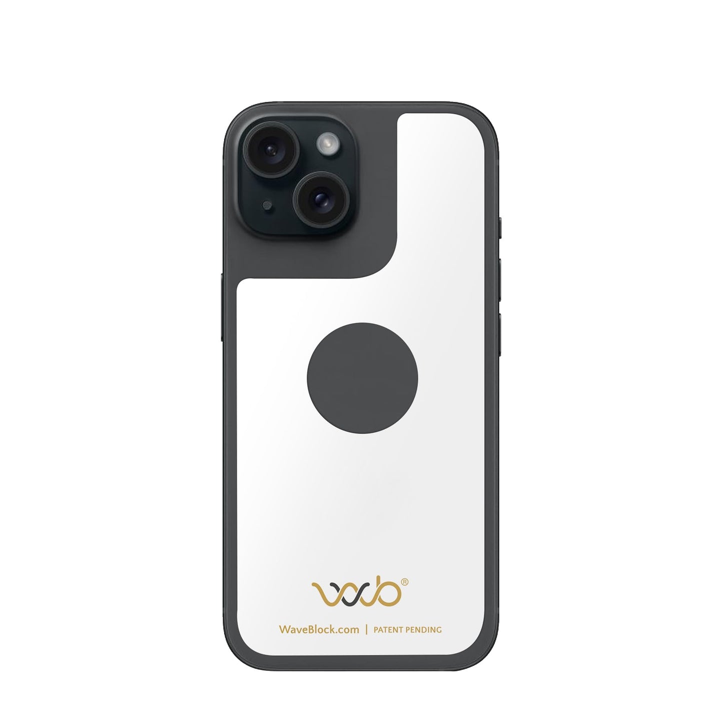 WAVEBLOCK EMF Blocker for Cell Phone - Made for iPhone 16/16 PRO - The Only Patented Real Scientifically Backed Lab-Tested 5G-Shield EMF Reduction Sticker, USA Made, Protect Yourself White