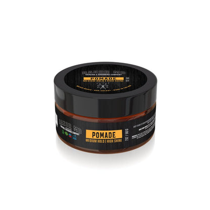 Razor MD Natural Water Based Hair Pomade for Men With High Shine and Slickback Finish, Medium Strong Hold Best Hair Products for Mens with Curly, Long, Wavy and Thin Hair, Made in the USA, 2 oz