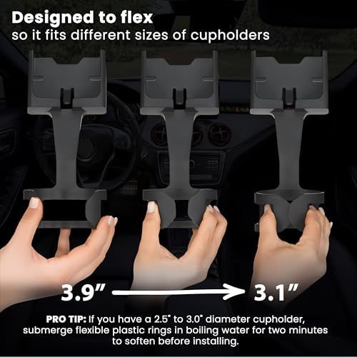 CUP HOLDER PHONE HOLDER Smartphone Mounts for Cars or Trucks Made in USA by Cell Phone Seat, Universal Fit Including iPhone, Samsung, Android Cellphones, Hands-Free Compliant Cradle