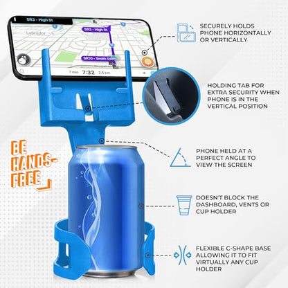 Cup Holder Phone Holders for Your Car Cupholder - Made in USA - Cup Holder Phone Mount for Car, Universal Compatible with All Smartphones, iPhone, Samsung, Google, Android