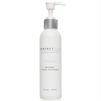 PERFECT SKIN BY CHRISTIE KIDD, PA-C Clean Natural Facial Cleanser – Gentle Face Wash with Aloe, Olive Leaf & Tea Tree – Soothes, Hydrates, Deep Cleans Pores – 6 fl oz (180 ml)