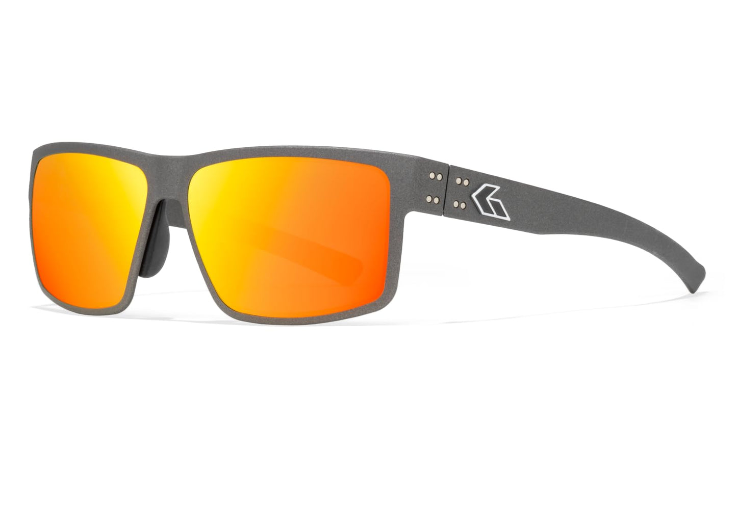 Gatorz Rig OPZ Polarized Hand Crafted Aluminum Sunglasses - Made in the USA (Graphite with Silver Logo/Sunburst Mirror OPZ Polarized)