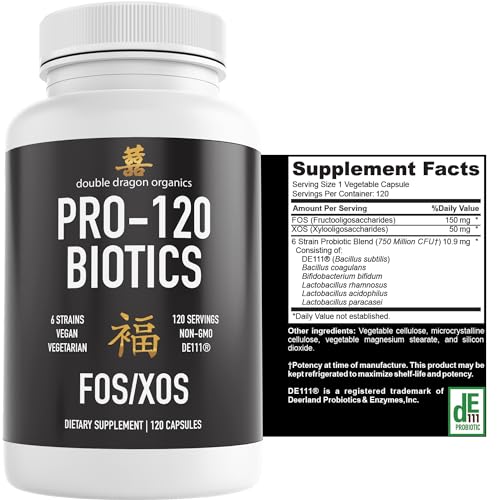 Double Dragon Organics Probiotics for Men and Women Pro 120 (1 Bottle)
