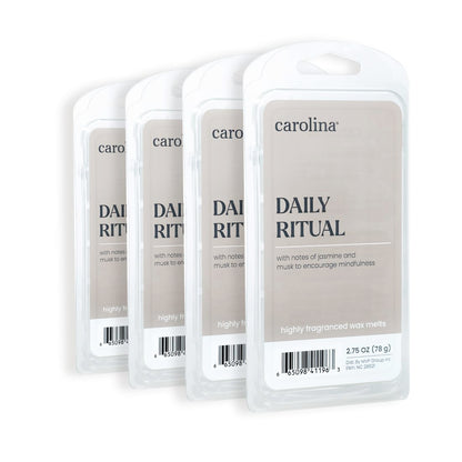 Carolina Daily Ritual Scented Wellness Wax Melts, Wax Melt Warmer Cubes, Long Lasting Scented Wax Warmer Cubes, 4 Pack, 6 Cubes Each - Made in The USA