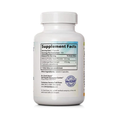 Dr Clark Store Mimosa Pudica & Goldenseal – 100 Capsules, Supports Digestive Health, Gut Balance & Immune Support
