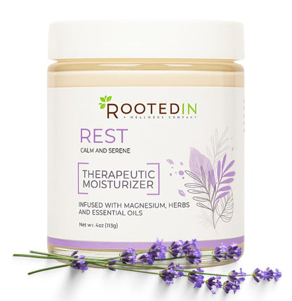 Rooted In Rest Magnesium Lotion for Sleep – Science Backed Sleep Aid – 2X More Magnesium Chloride – Fast, Effective Relaxation with Lavender, Passion Flower & Chamomile - Made in USA – 4 oz