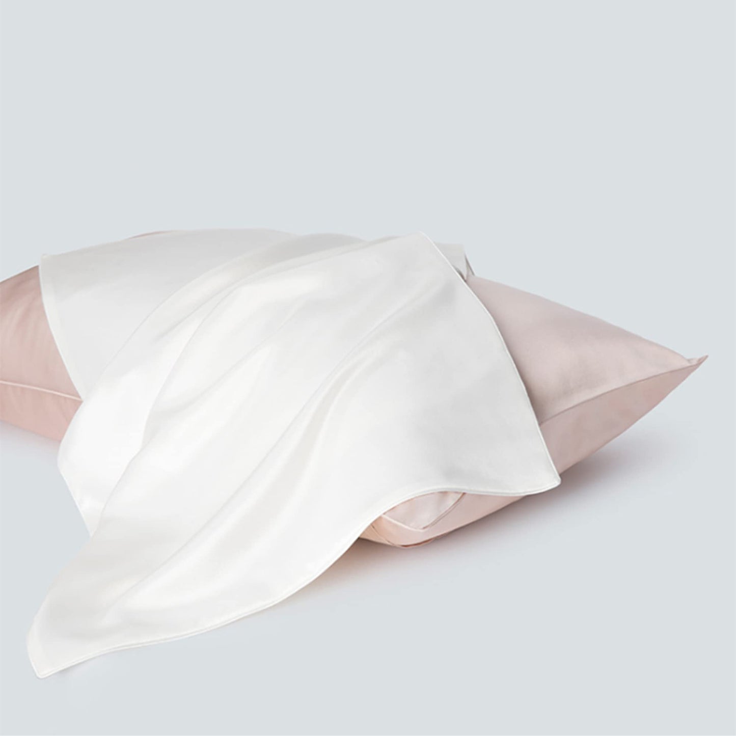 Premium Mulberry Silk Pillowcase for Hair and Skin Made in USA, Anti Acne Pure Silk Pillow Cases White Queen, 100% Real 22 Momme Pillow Cover, Anti Wrinkle