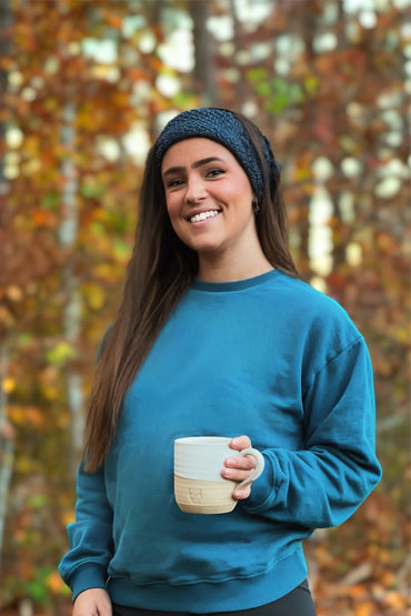 Mid-Weight Fleece Crew Sweatshirt - Deep Blue