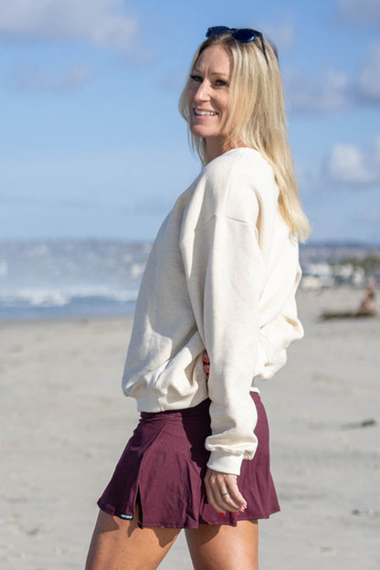 Mid-Weight Fleece Crew Sweatshirt - White