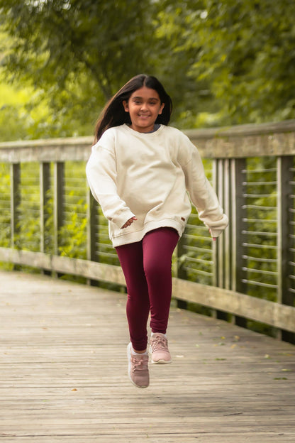 Mid-Weight Fleece Crew Sweatshirt - White