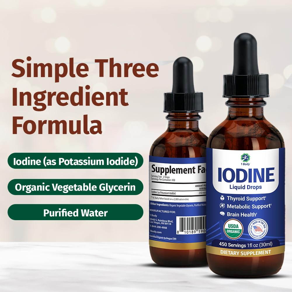 1 Body Thyroid Support Supplement (Iodine Drops 1 Pack)