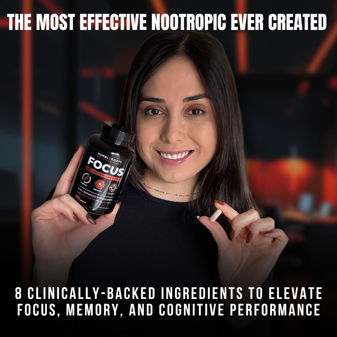 Advanced Nootropic Brain Supplement for Energy, Memory, & Focus | Lion's Mane, Caffeine, L-Theanine, and 5 Additional All-Natural Ingredients to Improve Cognitive Health (90 Capsules)