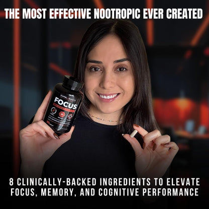 Advanced Nootropic Brain Supplement for Energy, Memory, & Focus | Lion's Mane, Caffeine, L-Theanine, and 5 Additional All-Natural Ingredients to Improve Cognitive Health (90 Capsules)