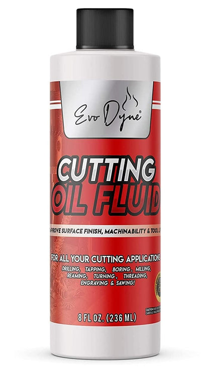 Cutting Oil, Cutting Fluid 8-OZ, Made in The USA | Cutting Oil for Drilling, Tapping, Milling | Professional Grade Fluid - Safe on Metal & Glass by Evo Dyne