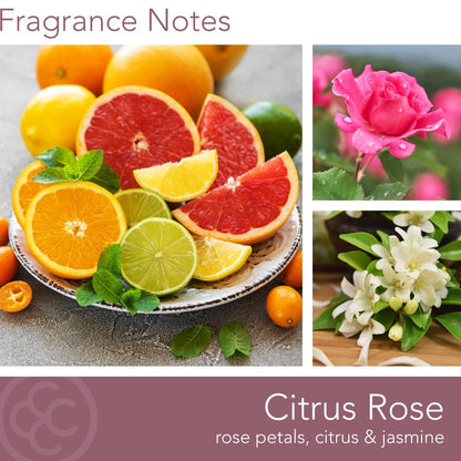 Carolina Citrus Rose Scented Candle, 16 oz Wellness Relaxing Aromatherapy Candle, 2 Wick White Jar Soy Blend Wax, Candles for Home, 60H Burn - Made in The USA