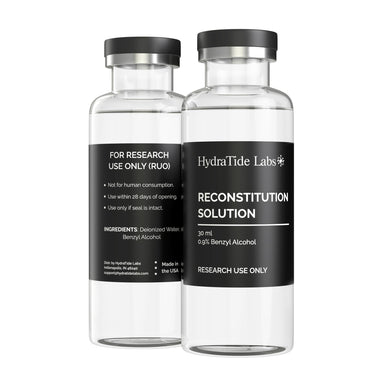 Reconstitution Solution – 30 mL Glass Vial - Deionized Water with 0.9% Benzyl Alcohol | for Research Use Only | Clear and Consistent Composition | Reliable Laboratory Supply