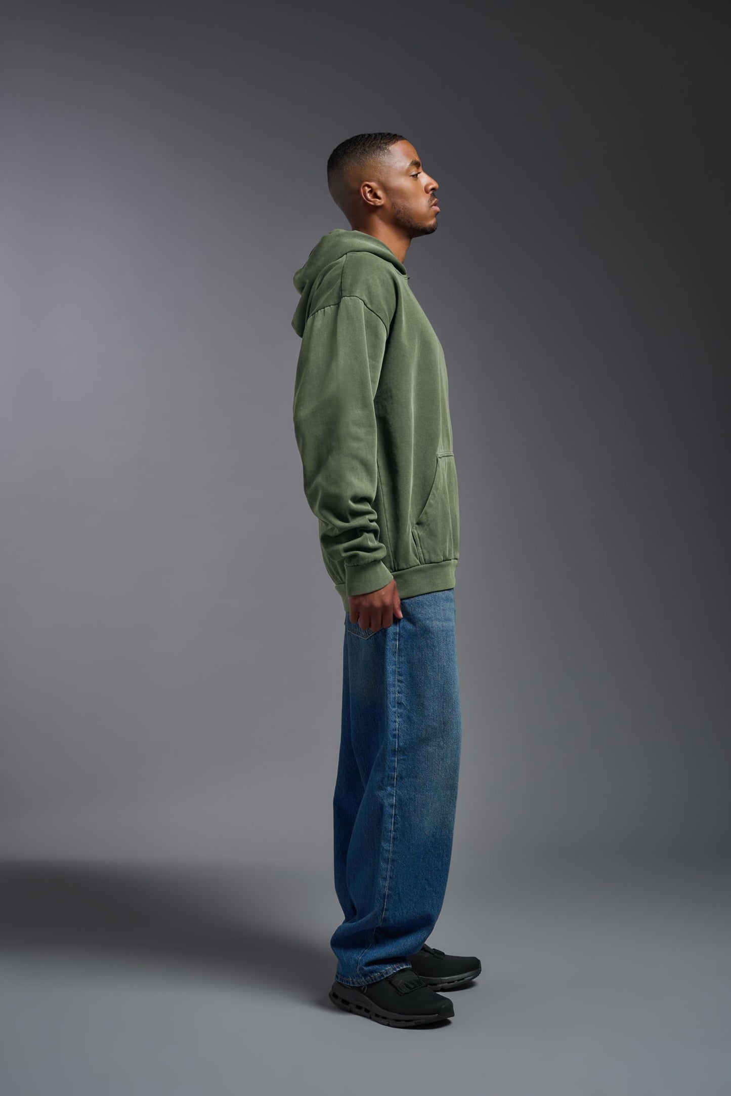 Expert Brand USA-Made Men's Oversized Heavyweight Cotton Pullover Hoodie, Sage, Large