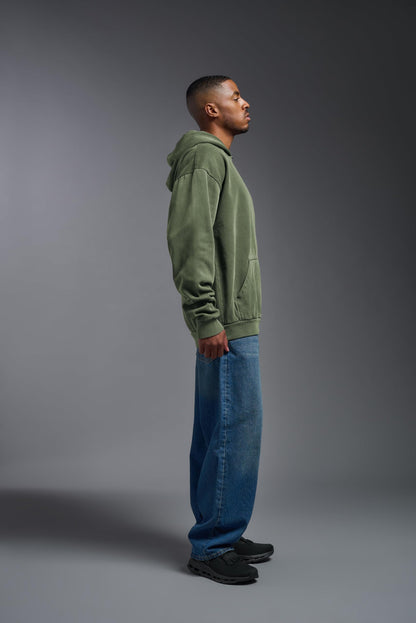 Expert Brand USA-Made Men's Oversized Heavyweight Cotton Pullover Hoodie, Sage, Large