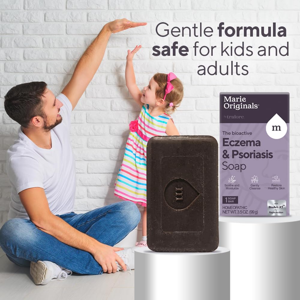 Marie Originals Eczema Face Soap Body Wash Bar – All Natural Psoriasis, Dermatitis Treatment for Dry Itchy Flaky Skin Relief – Gentle Detoxifying, Healing, Anti-Itch, Cleansing Skincare (Pack of 1)