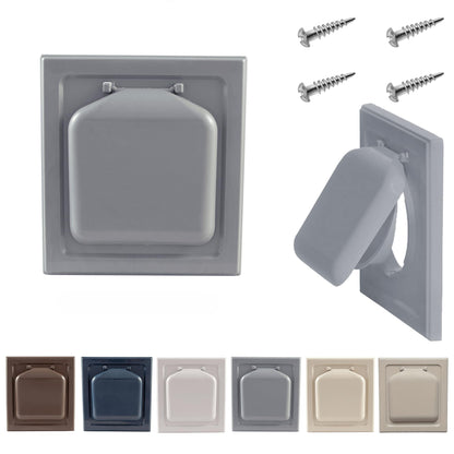 NO-PEST VENT, Exclusive Dual Door Dryer Vent Cover Outdoor 4 inch, Made in USA w Highest UV Resistant Plastic in any Outdoor Vent Cover (Slate Grey, 4 inch With 12" Duct Tube)