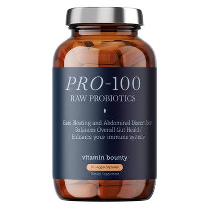 Vitamin Bounty Pro-100 Probiotic 100 Billion CFU - 13 Strains for Digestive Health & Immune Support - High Potency Probiotics for Women & Men - Delayed Release Capsules for Gut Health - 60 Count