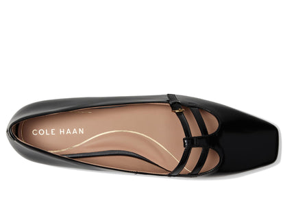 Cole Haan Women's Brigid Tstrap Ballet Flat, Black Leather, 7