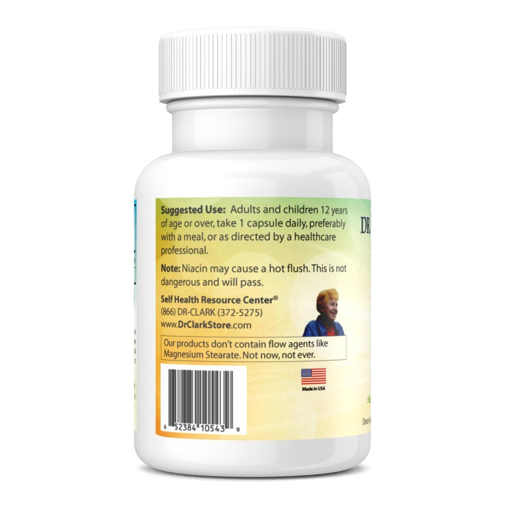 Dr. Clark Niacin (Vitamin B3) Supplement – 25mg, 100 Gelatin Capsules, Supports Circulation & Healthy Cholesterol Levels