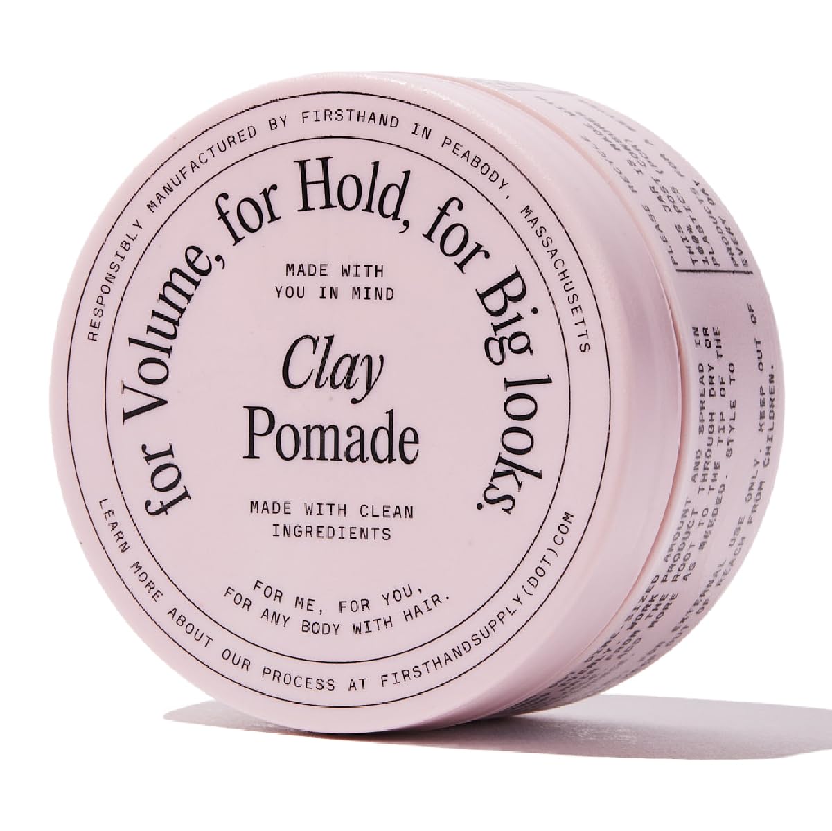 Firsthand Supply Hair Clay Pomade for Men & Women – Matte Clay Finish & Extra Strong Hold – Non-Greasy, Water-Based Organic Pomade – Easy to Restyle – Ideal for Short to Medium Hair Length – 3oz