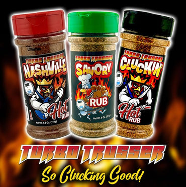 Turbo Trusser | Nashville Hot Rub | For Chicken, Turkey, Duck, Pork & Veggies | Signature Fiery Flavor of Nashville Hot | Made in the USA | 4.2 Oz