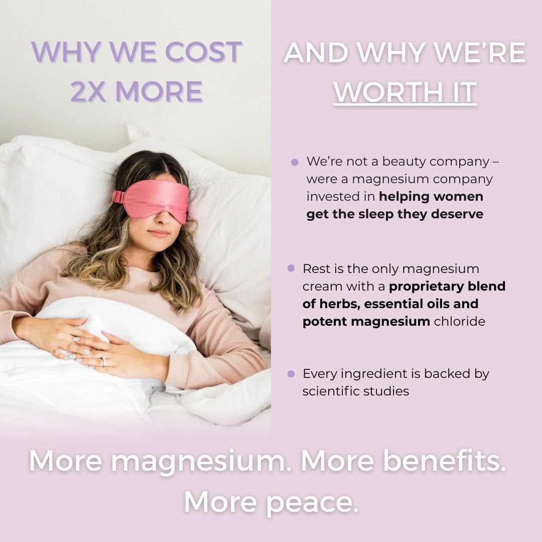 Rooted In Rest Magnesium Lotion for Sleep – Science Backed Sleep Aid – 2X More Magnesium Chloride – Fast, Effective Relaxation with Lavender, Passion Flower & Chamomile - Made in USA – 4 oz
