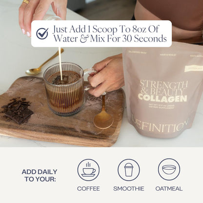 Collagen Powder for Women, Beauty Blend with Vitamin C, Biotin & Hyaluronic Acid, Supports Hair, Skin & Nails, 20 Servings, Grass-Fed Bovine, Chocolate