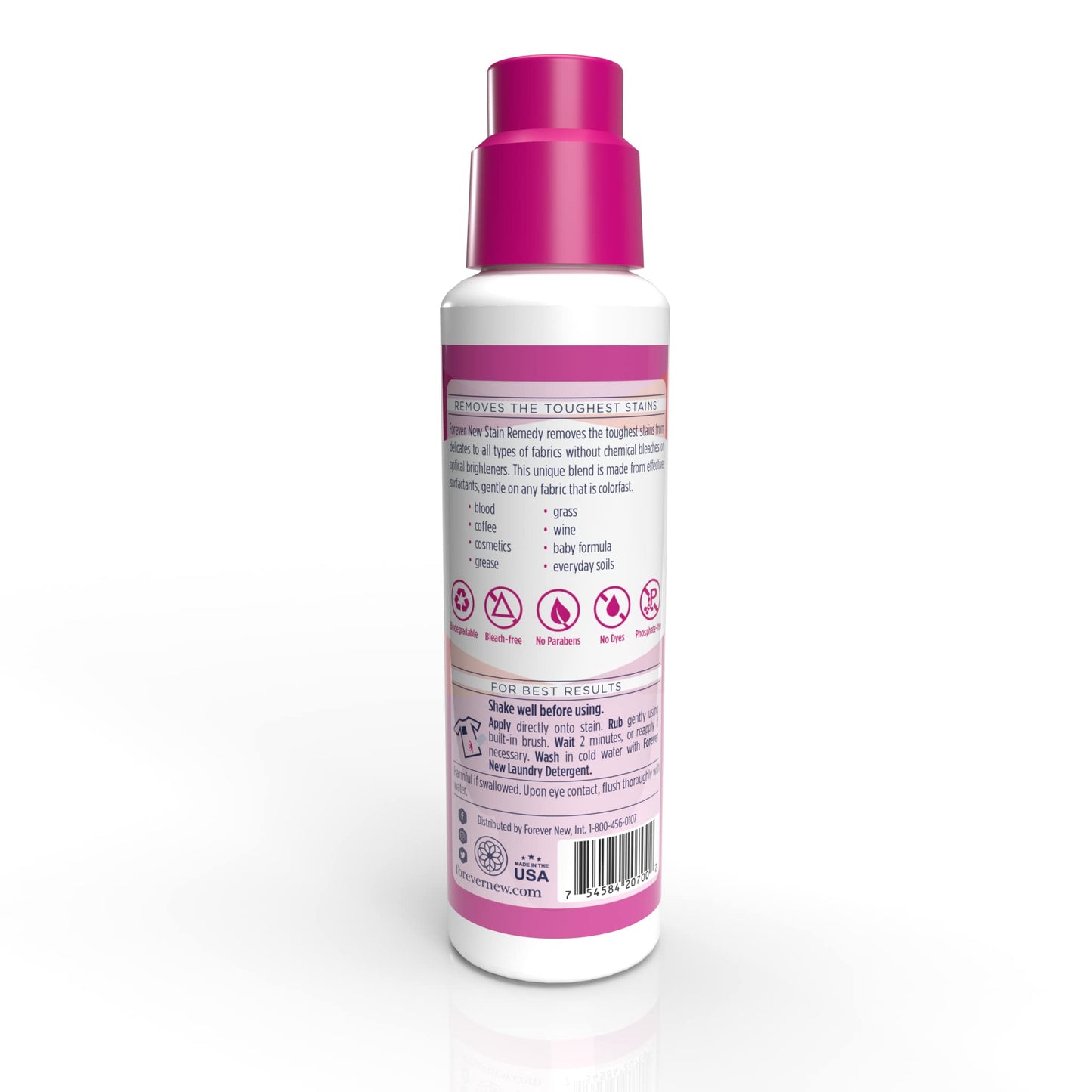 FOREVER NEW Stain Remedy Gel - Fabric Stain Remover - Built-in Brush, 7 Fl Oz