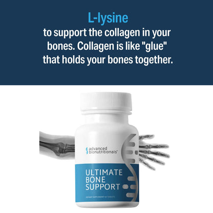 Advanced Bionutritionals – Ultimate Bone Support Supplement, Strontium, Silica, Vitamin K2 and D3, Support Bone Health, Bone Strength, Non GMO, Gluten Free, Dairy Free, Soy Free, Vegan (60 Tablets)
