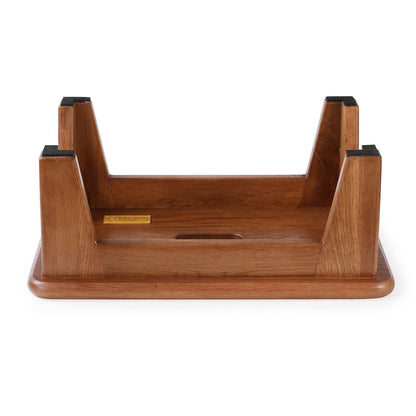 CONSDAN Step Stool for Bed - USA Grown Oak, Wooden Stool for Adults and Seniors, 6.5" High, Non-Slip Mat, No Assembly Needed, Solid Wood, Chocolate Color