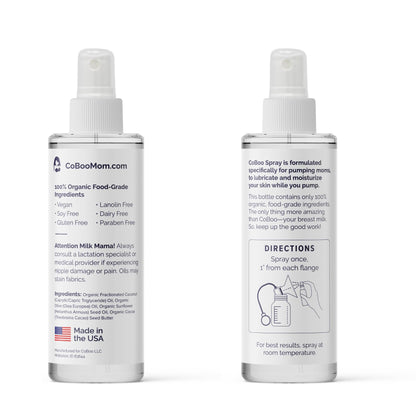 CoBoo Pumping Spray 2 Fl Oz | Organic Skin Lubricant for Breast Pumping | Pump Flange Spray for Breast Shields | Vegan & Lanolin Free, Made in USA | Helps Sore Nipples & Clogged Milk Ducts