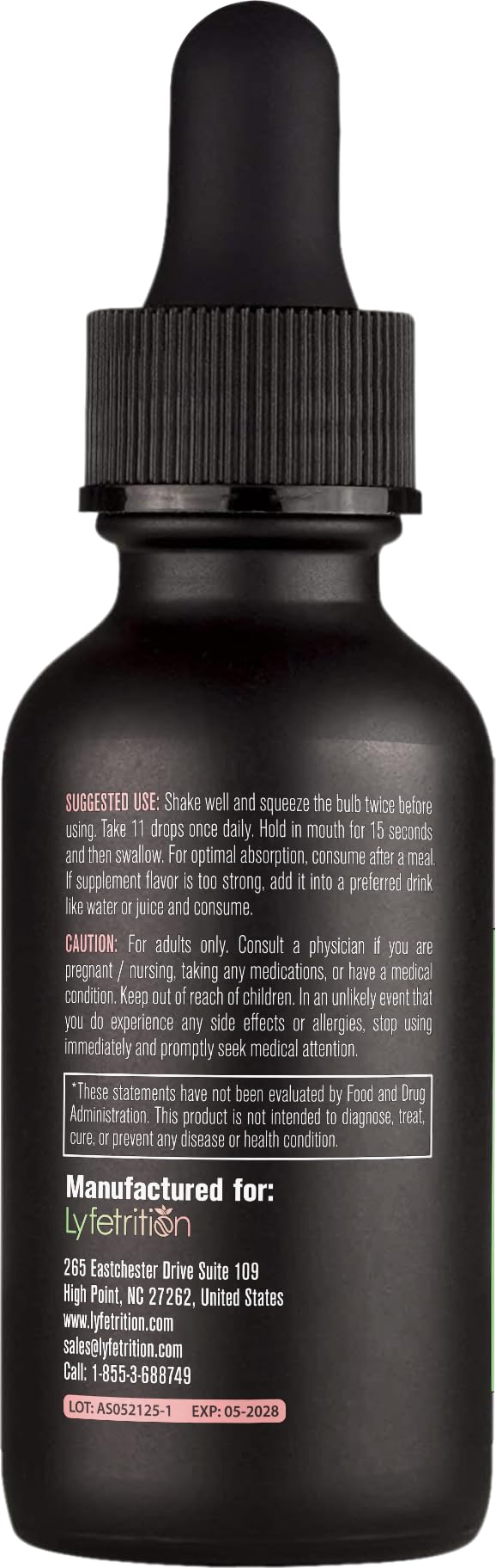 Lyfetrition Benfotiamine 118 ml, 4 FL Oz Liquid, 220 Servings, Made in USA, Quick Absorption, Potent Ingredients, Non-GMO