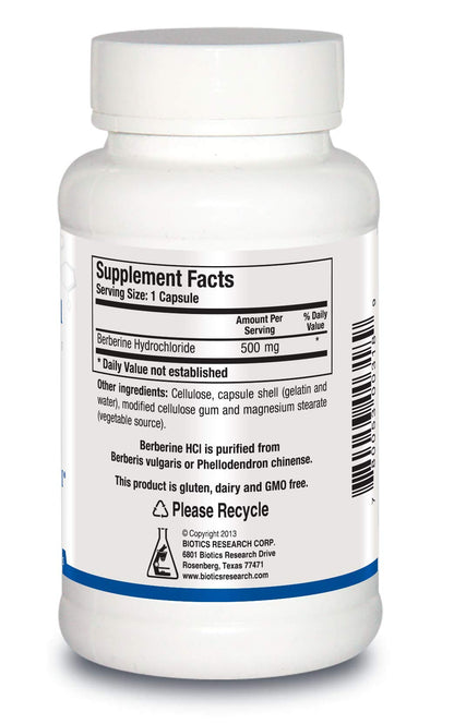 Biotics Research Berberine HCl, Botanical Berberine Supplement 500mg Per Serving - Supports Heart Health, Immune System, Healthy GI, Healthy Cholesterol, Gluten Free - 90 Capsules