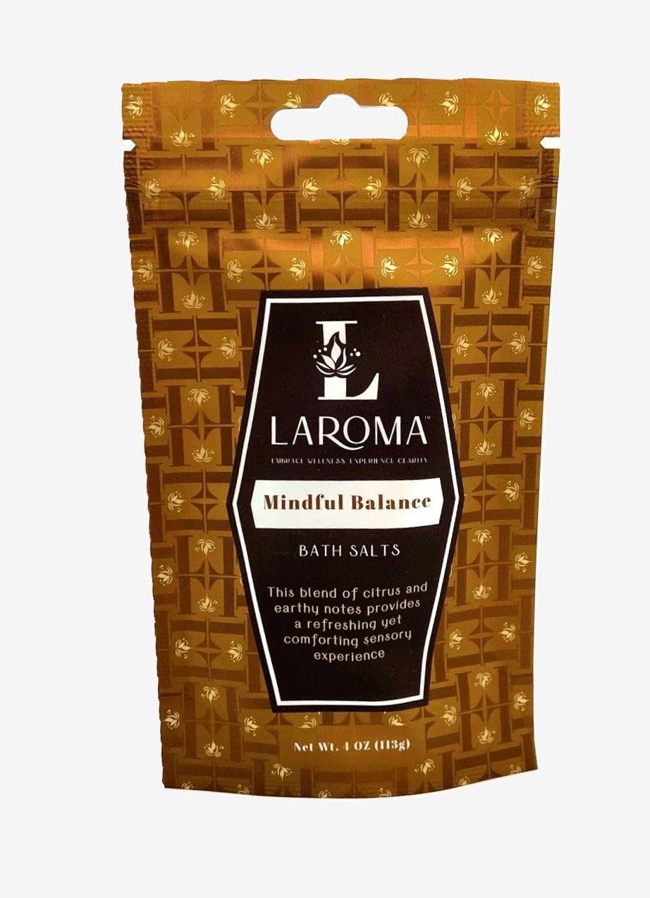 Laroma Bath Salts, Hand-Crafted in The USA, 5 Bags (4 oz Each), Variety Pack, 5 Artisanal Blends