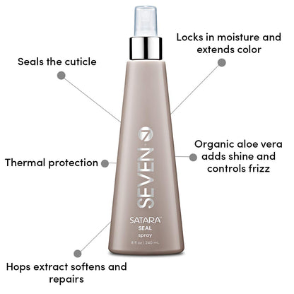 SEVEN Hair Care Satara Seal Heat Protection Spray for Hair, Lightweight Hairspray for Women, Cuticle Sealer Locks Moisture, Anti Frizz, Thermal Damage Defense, Ideal Heat Protectant for Styling, 8oz
