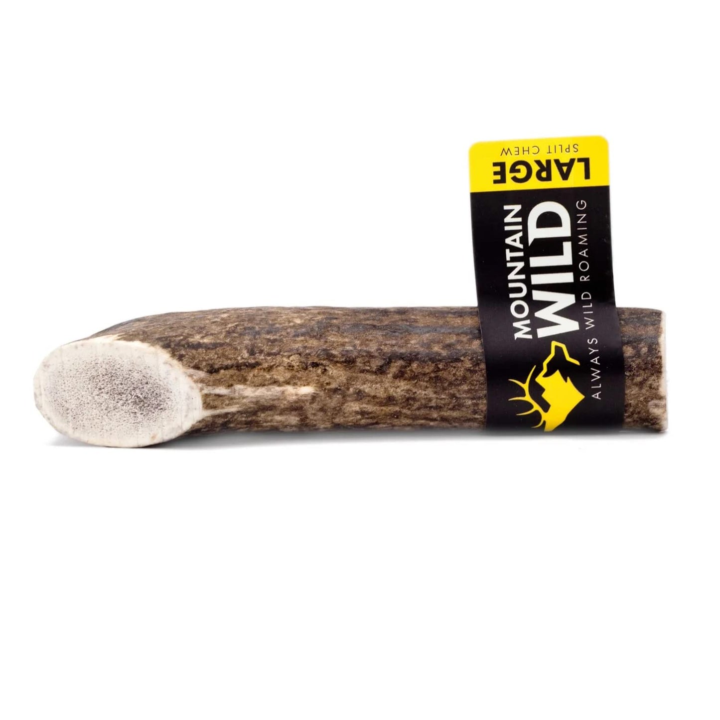 MOUNTAIN WILD Split Antler Dog Chew, Mineral-Rich Antlers for Dogs, No Mess, No Odor, Long Lasting for Aggressive Chewers, for Medium and Large Dogs (Large)