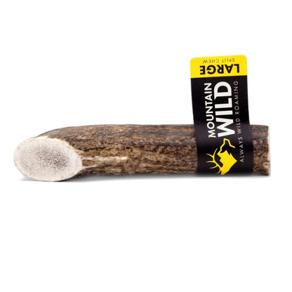 MOUNTAIN WILD Split Antler Dog Chew, Mineral-Rich Antlers for Dogs, No Mess, No Odor, Long Lasting for Aggressive Chewers, for Medium and Large Dogs (Large)