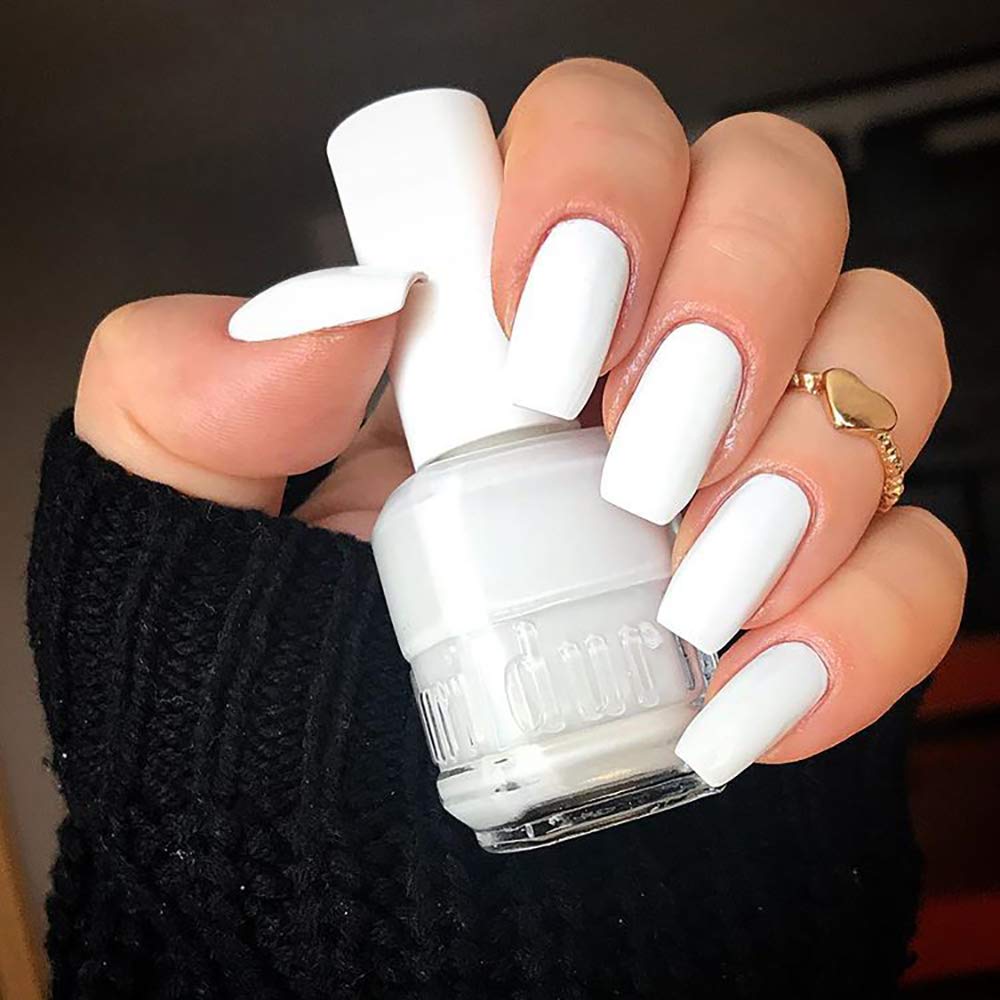 duri 4 Blank Nail Polish, Pure White, Ful Coverage, Quick Drying, Lasting, 0.45 Fl Oz