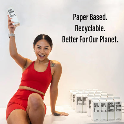 Boxed Water 16.9 oz. (24 Pack) – Purified Drinking Water in 92% Plant- Based Boxes – 100% Recyclable, BPA-Free, Refillable/Reusable Cartons – More Sustainable than Plastic Bottled Water