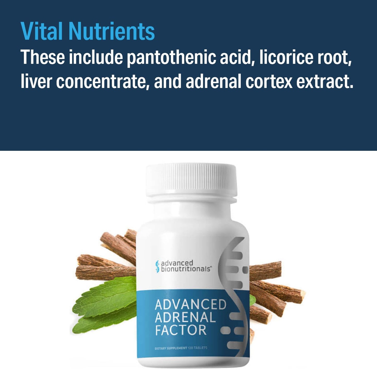 Advanced Bionutritionals Advanced Adrenal Factor – Adrenal Support Supplement – Non-GMO, Gluten-Free, Vegan – 120 Tablets