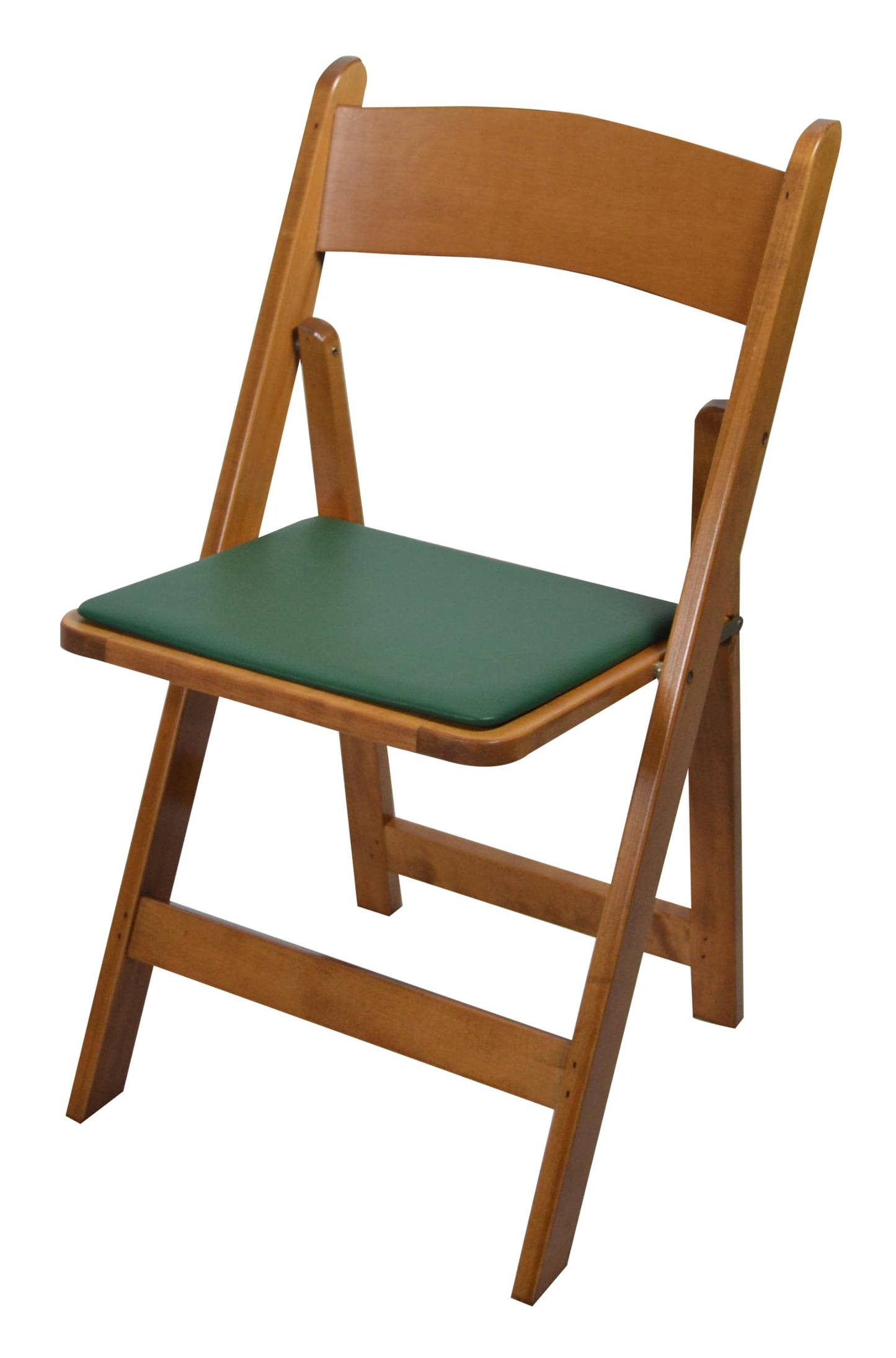 Kestell Furniture #210 Maple Folding Chair (Pecan, Green) Wood Folding Chair - Fully Assembled - Made in USA - Package of 2