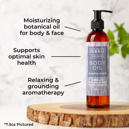 Ora's Amazing Herbal Moisturizing Lavender Body Oil for Women and Men, Nourishing Oil for Dry Skin, Relaxation, Massage Oil, Blissful Earth Scent, 2 oz, Travel Size with Pump