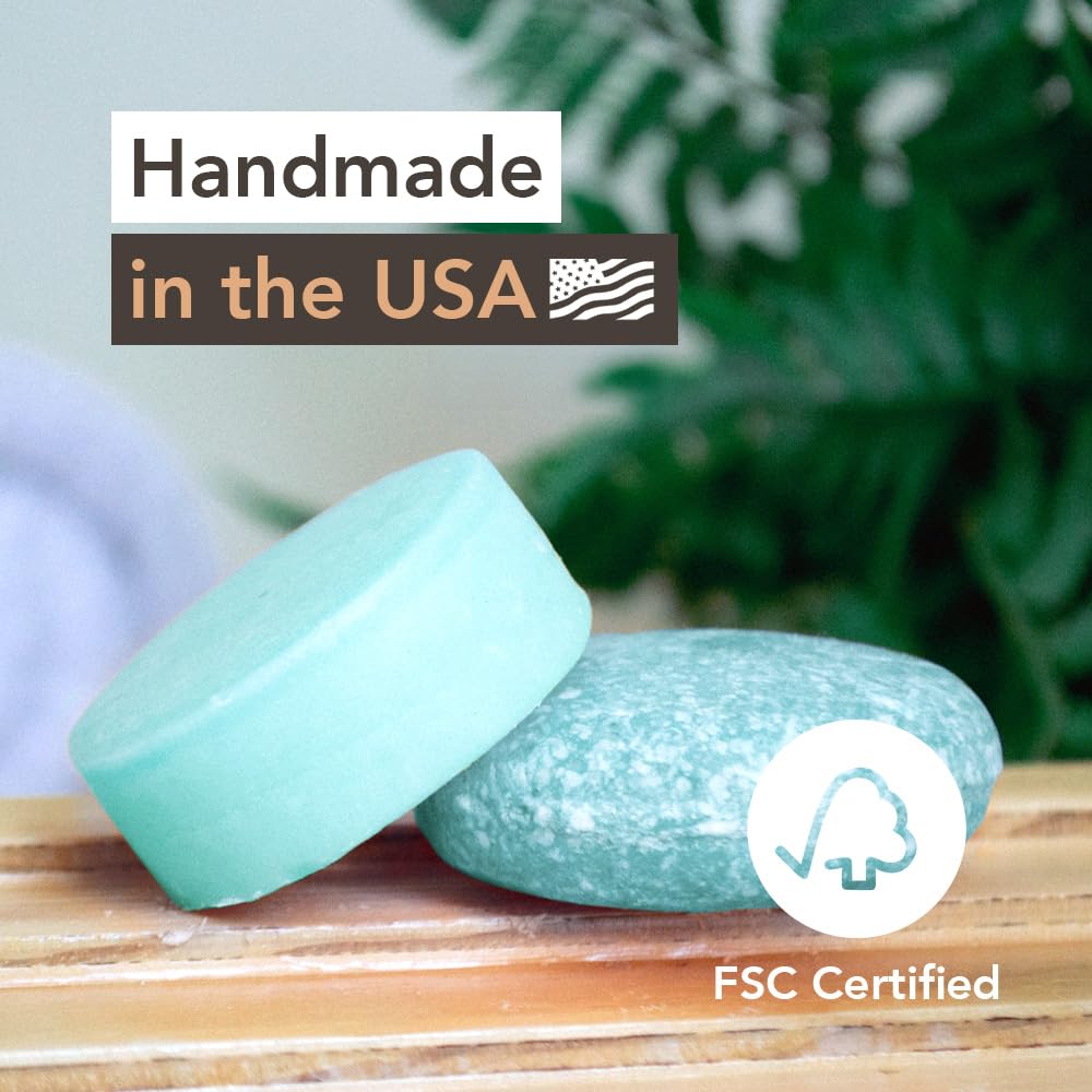 Wave Eucalyptus Oil Shampoo & Conditioner Bar Set - Natural & Organic Moisturizing Vegan Shampoo and Conditioner Bars for Women & Men - Long-Lasting (80-120 Uses)