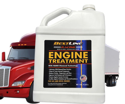 BestLine Racing Nano-Diamond Engine Oil Additive for all Gas & Diesel Engines - Reduces Wear, Noise, Vibration - Boosts Fuel Economy & Horsepower - Made in the USA, Treats 9-10 Gallons of Oil.
